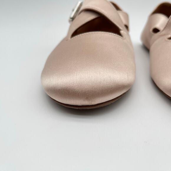 ALAIA | Criss Cross Satin Ballet Flat in Nude Baby Pink w/ Box 36 - Picture 10 of 16